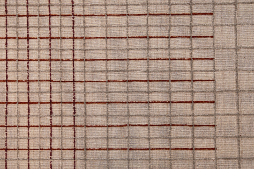 Variegated Grid Rug – Oatmeal / Claret