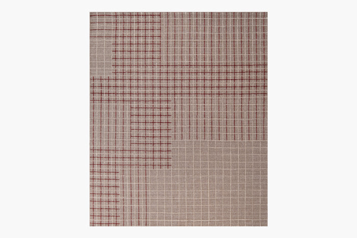 Variegated Grid | Cafe / Burgandy