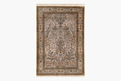 AR31546, Ghom Silk Rug, Central Persia, 3'7" X 5'4"