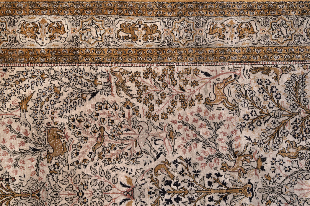 AR31546, Ghom Silk Rug, Central Persia, 3'7" X 5'4"