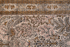 AR31546, Ghom Silk Rug, Central Persia, 3'7" X 5'4"