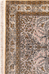 AR31546, Ghom Silk Rug, Central Persia, 3'7" X 5'4"