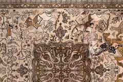 AR31543, Ghom Silk Rug, Central Persia, 3'4" X 7'1"