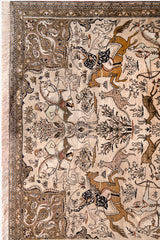 AR31543, Ghom Silk Rug, Central Persia, 3'4" X 7'1"