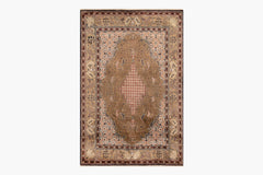 AR31544, Ghom Silk Rug, Central Persia, 3'6" X 5'3"