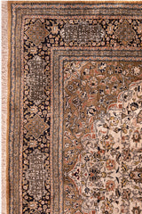 AR31547, Ghom Silk Rug, Central Persia, 4'6" X 7'5"