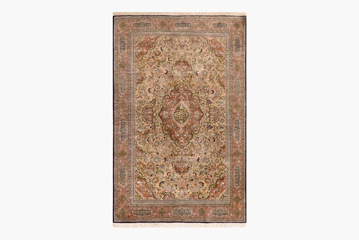 AR31548, Ghom Silk Rug, Central Persia, 4'5" X 6'9"
