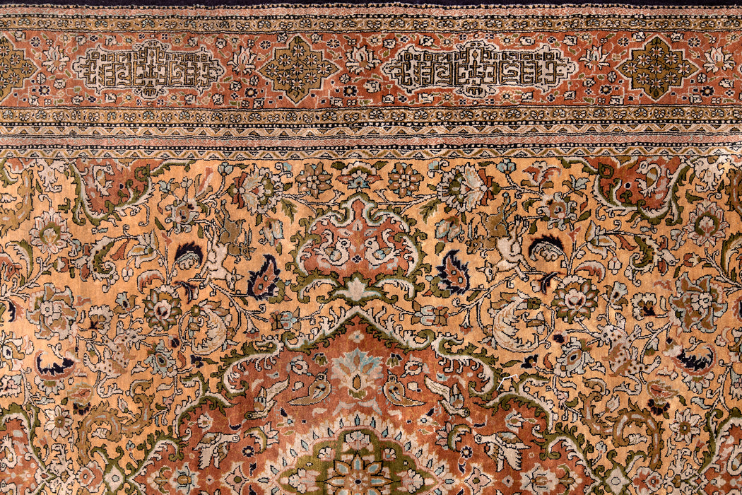 AR31548, Ghom Silk Rug, Central Persia, 4'5" X 6'9"