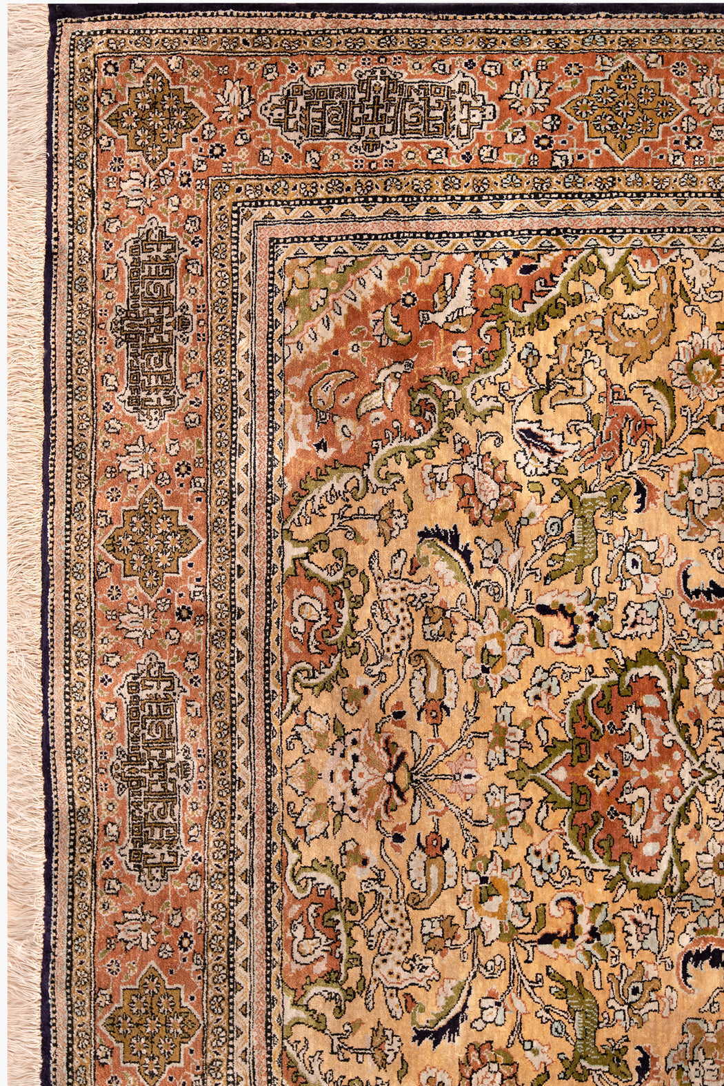 AR31548, Ghom Silk Rug, Central Persia, 4'5" X 6'9"