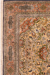AR31548, Ghom Silk Rug, Central Persia, 4'5" X 6'9"