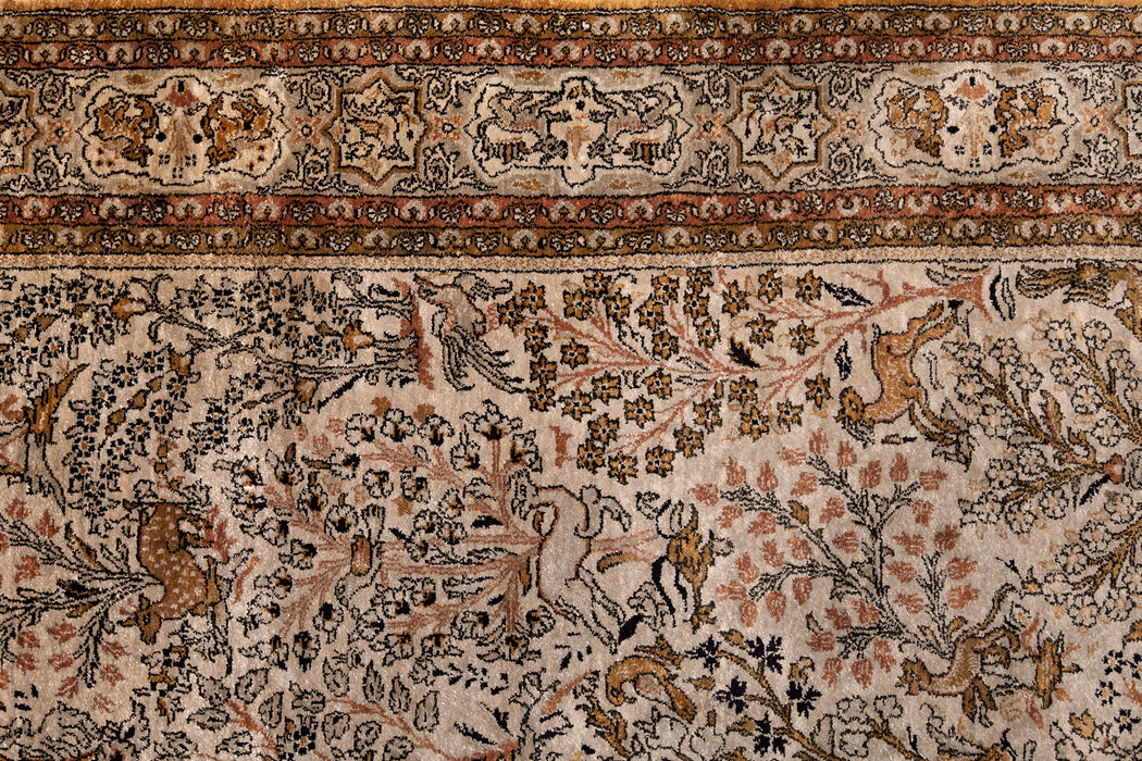 AR31549, Ghom Silk Rug, Central Persia, 3'6" X 5'3"