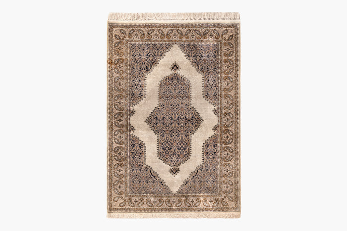 AR31564, Ghom Silk Rug, Central Persia, 3'7" X 5'