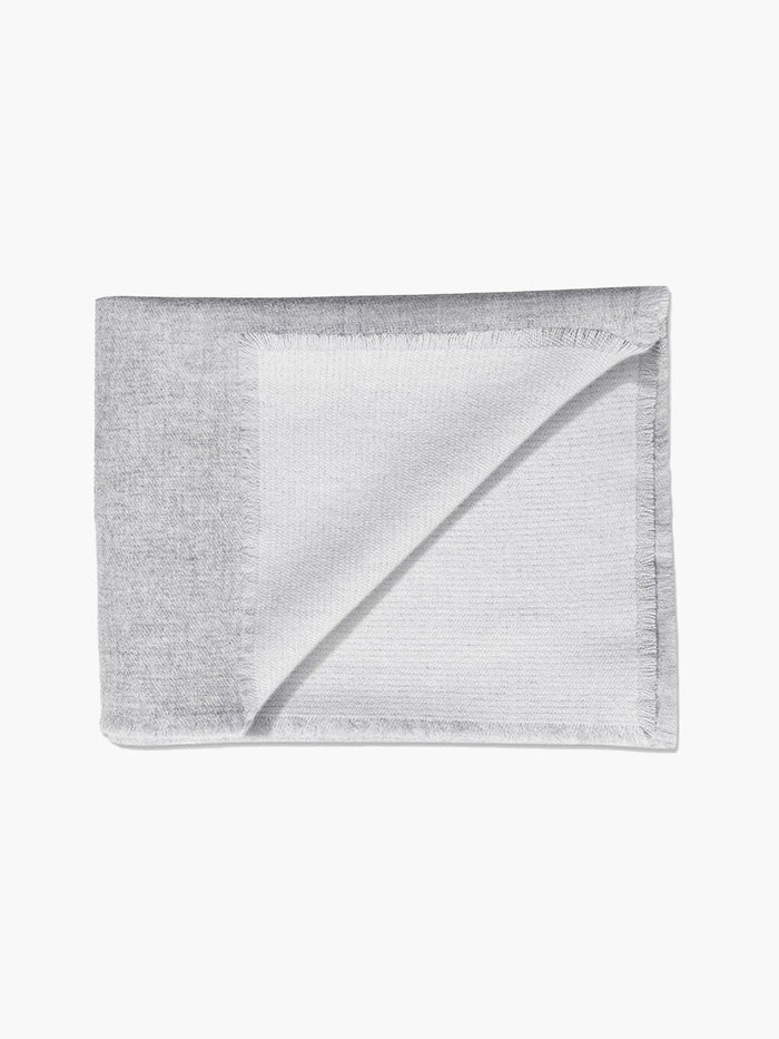 Double Sided Cashmere Throw - Grey / Ivory