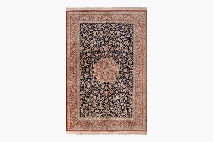BC31536/4566, SILK QUM RUG, CENTRAL PERSIA, 6'7" X 10'6"