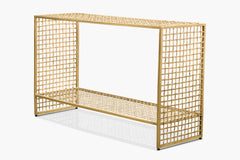 Lennox Woven Brass Console Table