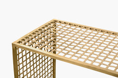 Lennox Woven Brass Console Table