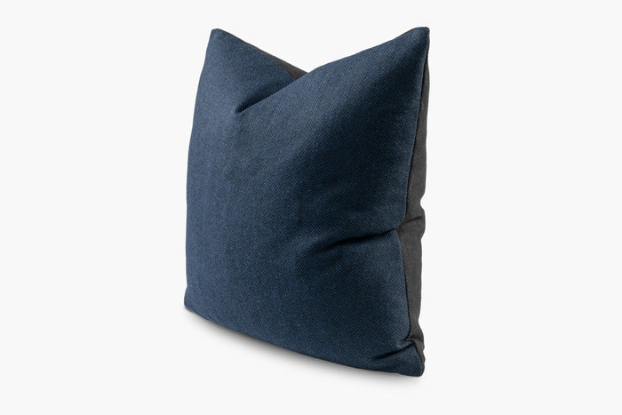 Wool Herringbone Pillow - Blue | Carbon