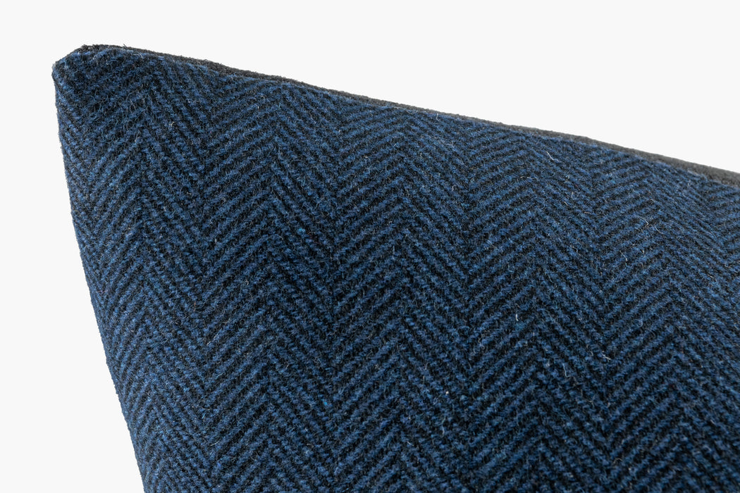 Wool Herringbone Pillow - Blue | Carbon