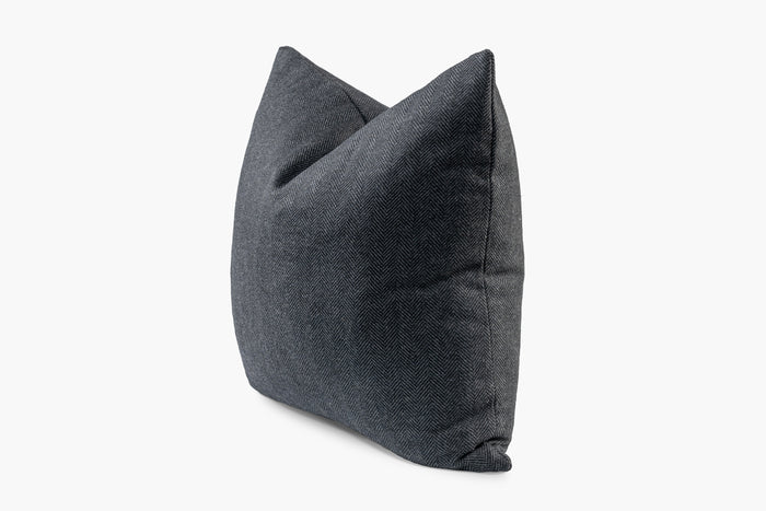 Wool Herringbone Pillow - Charcoal