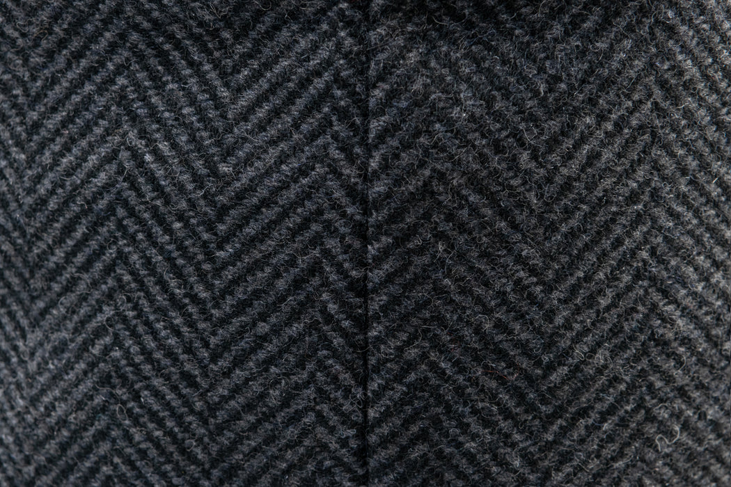 Wool Herringbone Pillow - Charcoal
