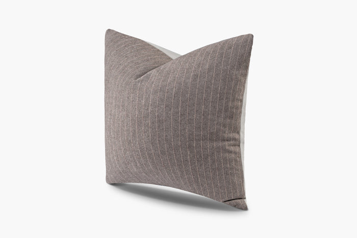 Wool Pinstripe Pillow - Beige | Solid Sand