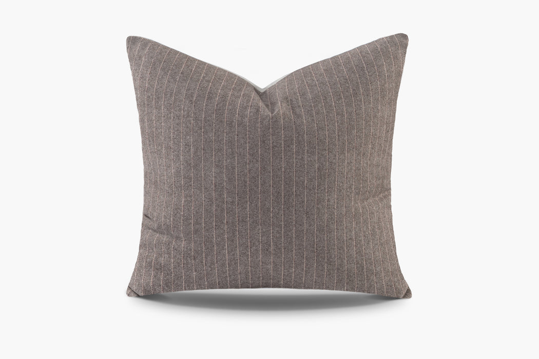 Wool Pinstripe Pillow - Beige | Solid Sand