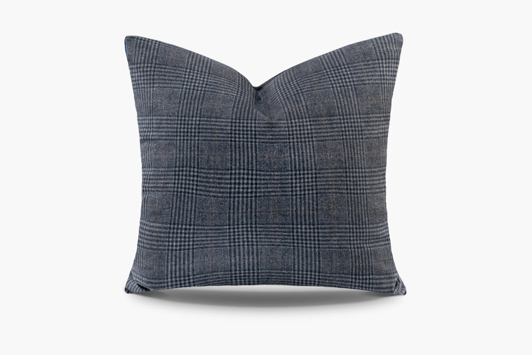Wool Small Plaid Pillow - Charcoal | Carbon