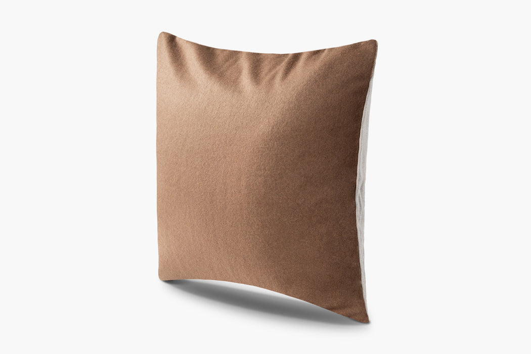 Wool Flannel Pillow - Camel | Solid Sand