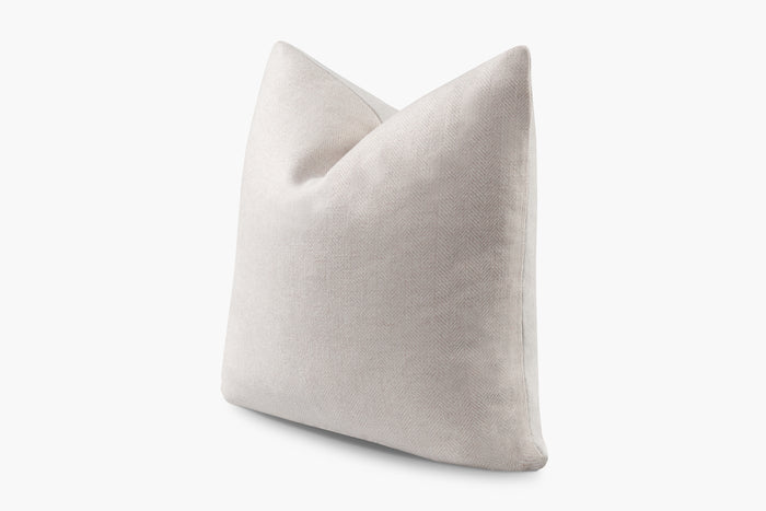 Wool Herringbone Pillow - Creme | Solid Sand