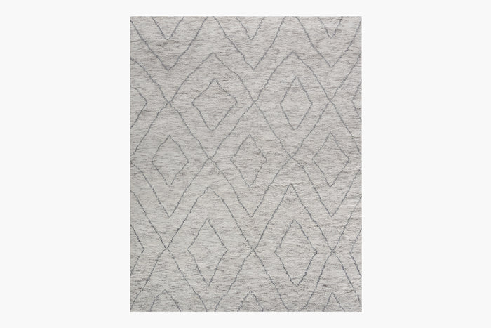 Double Diamond Moroccan Rug – Silver