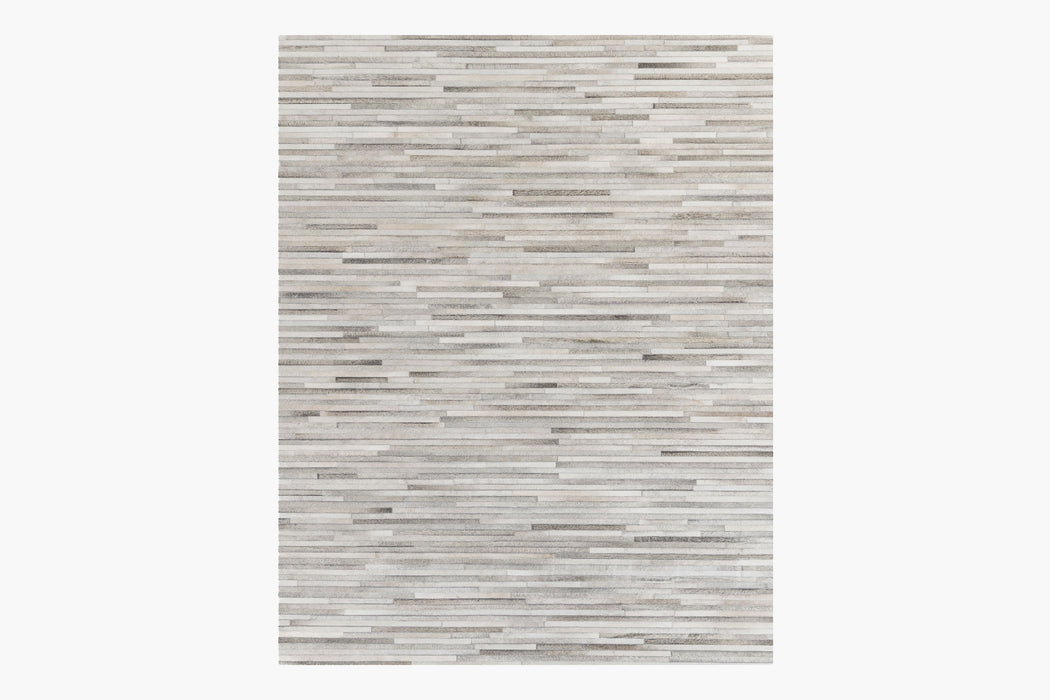 South American Cowhide Stripe Rug – Steel