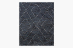 Double Diamond Moroccan Rug – Grey / White