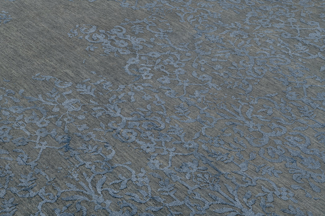 Fleur Rug – Nickel / Washed Indigo