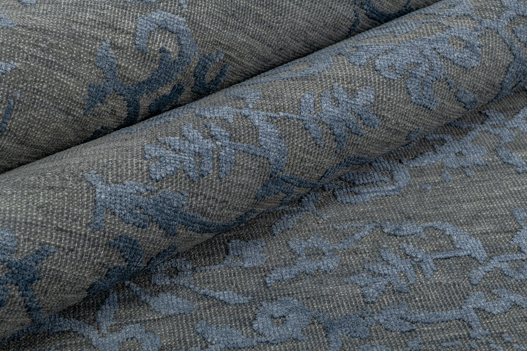 Fleur Rug – Nickel / Washed Indigo