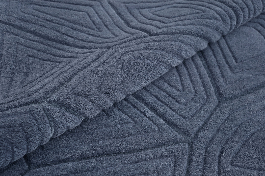 Labryrinth Rug – Navy