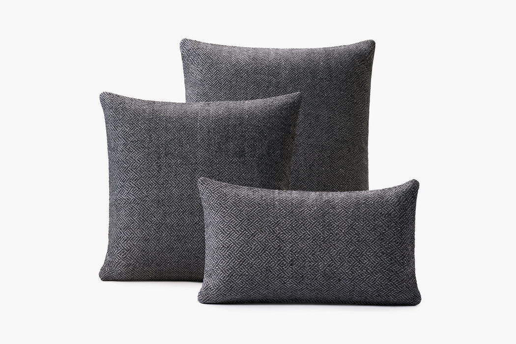 Angled Diamond Pillow Cover - Charcoal