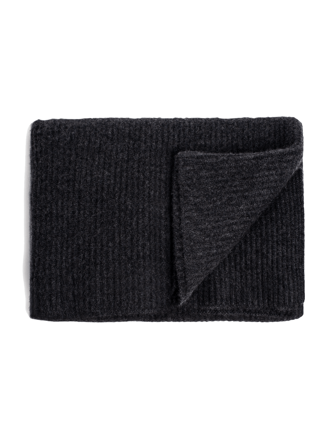 Ribbed Cashmere Throw - Charcoal