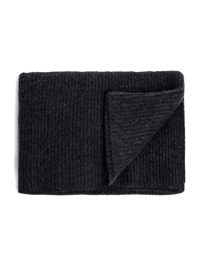 Ribbed Cashmere Oversized Throw - Charcoal