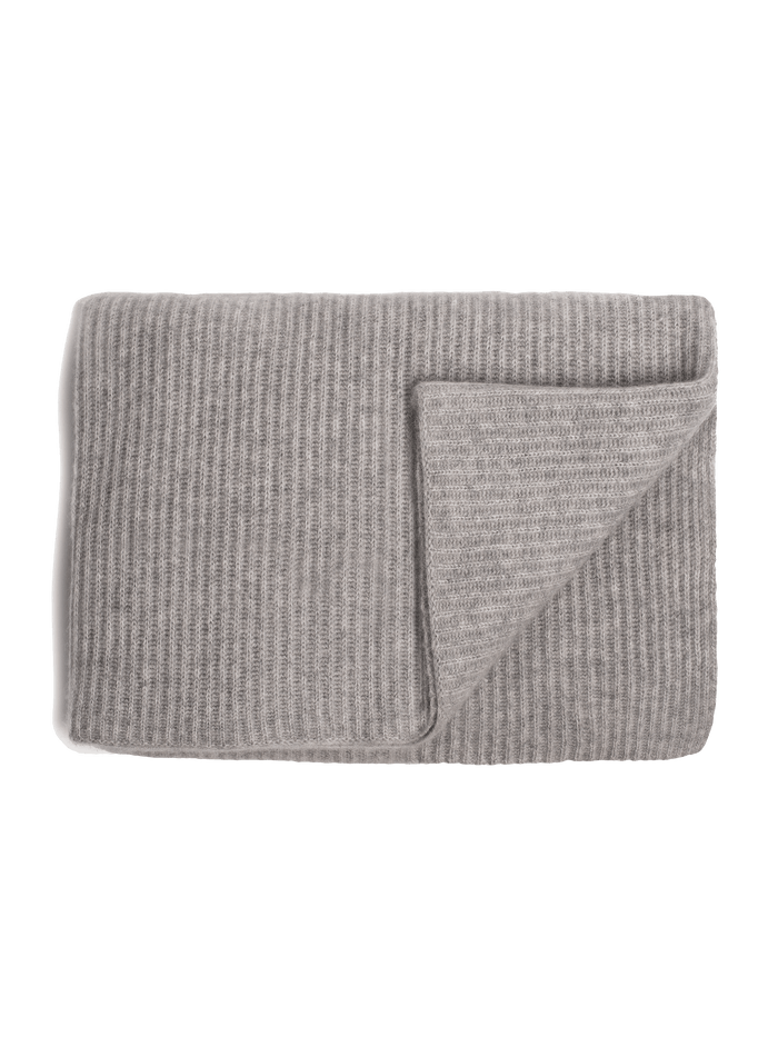 Ribbed Cashmere Throw - Grey