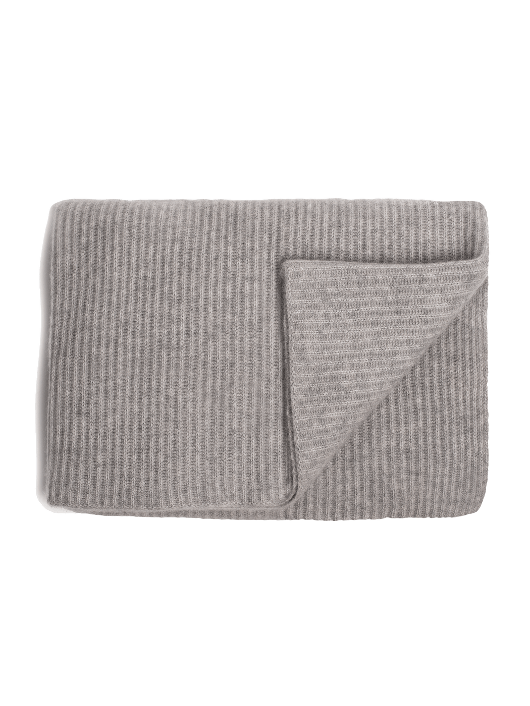 Ribbed Cashmere Oversized Throw - Grey