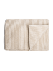 Ribbed Cashmere Throw - Ivory