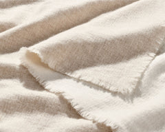 Double Sided Cashmere Throw - Oatmeal / Ivory