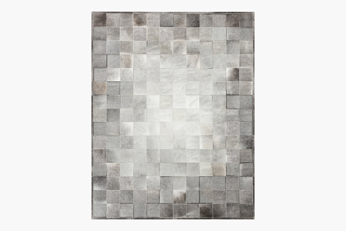 South American Cowhide Tile Rug – Steel