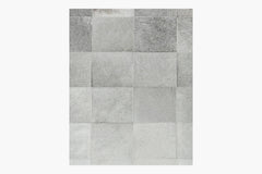 South American Cowhide Tile Rug – Steel