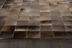 South American Cowhide Tile Rug – Charcoal
