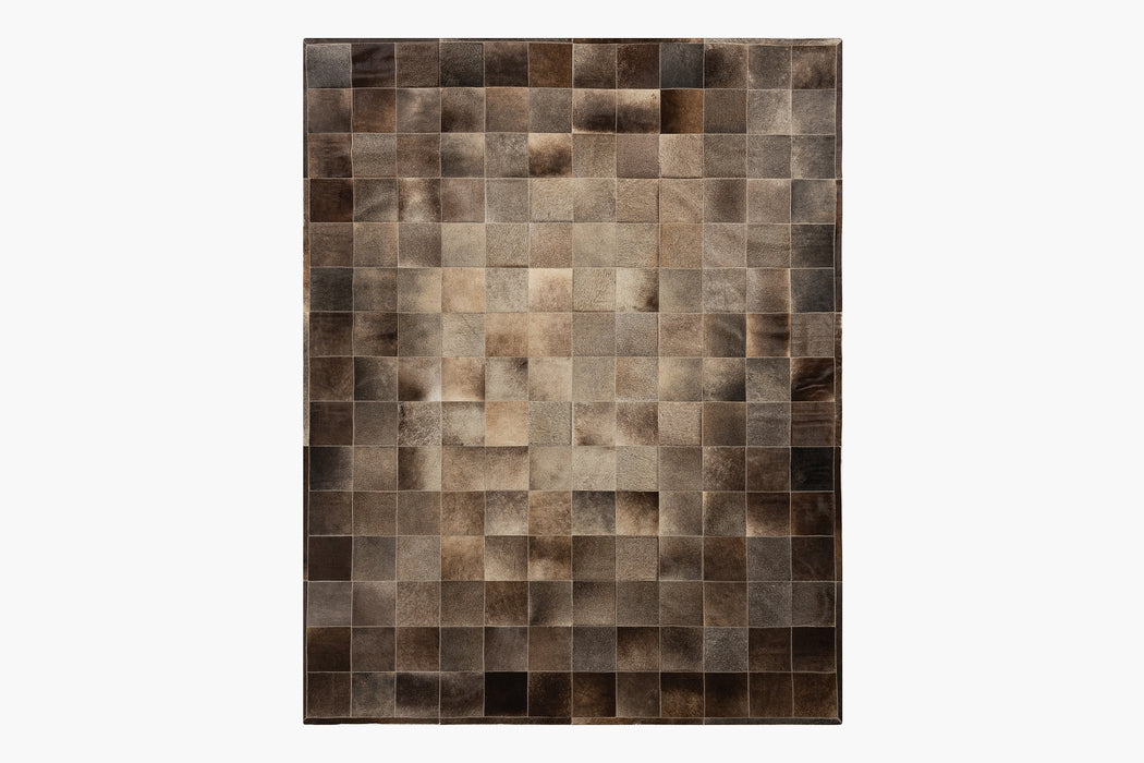 South American Cowhide Tile Rug – Charcoal