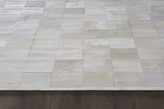 South American Cowhide Tile Rug – Ivory