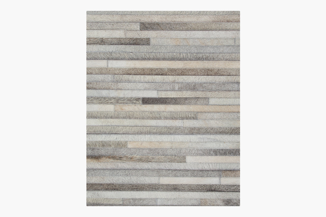 South American Cowhide Stripe Rug – Steel