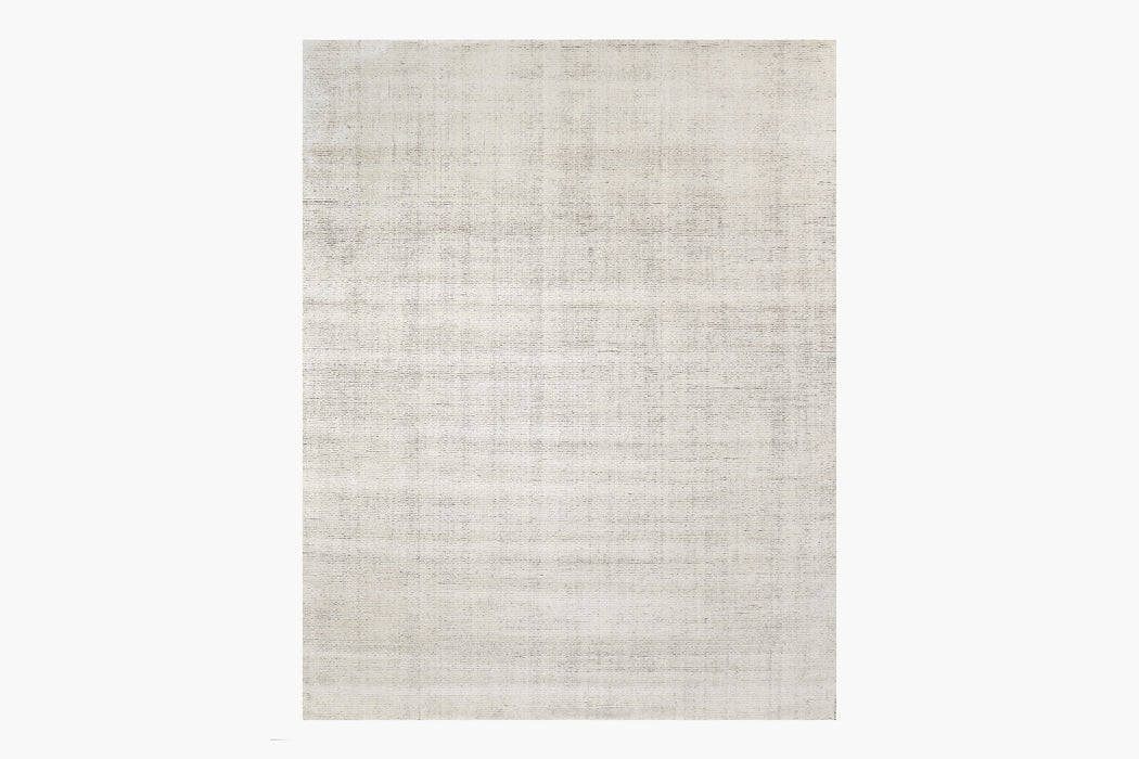 Distressed Wool Rug – Ivory / Charcoal