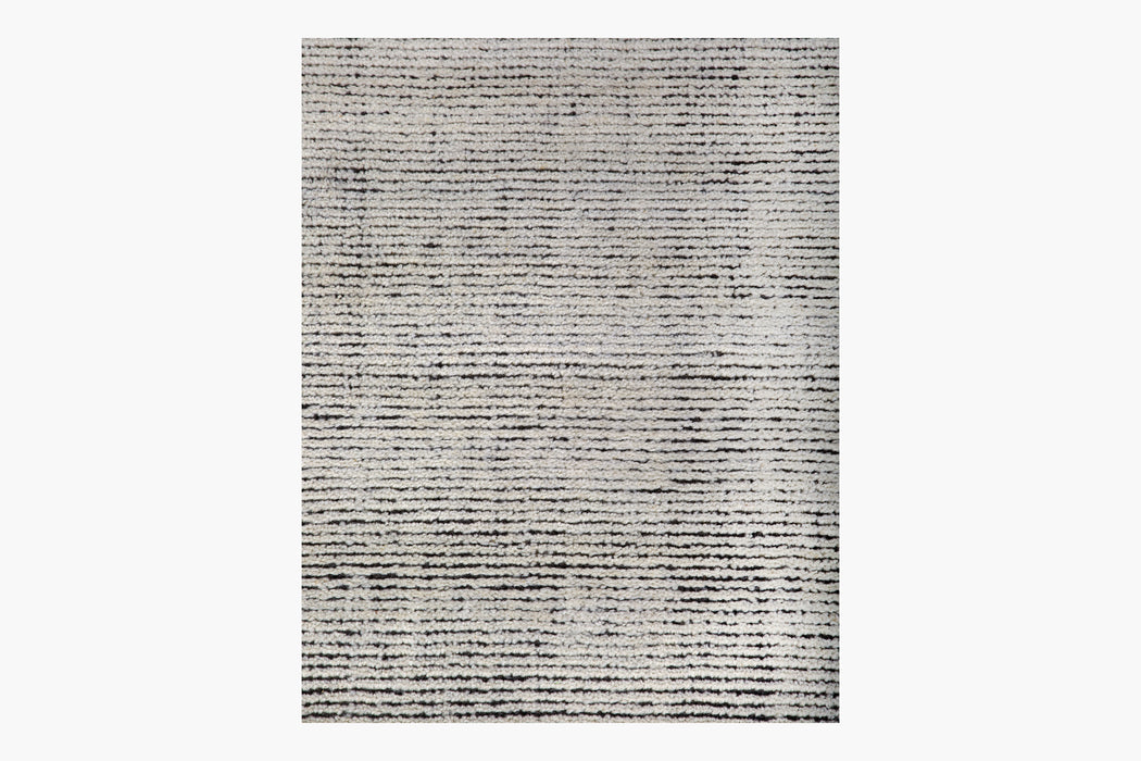 Distressed Wool Rug – Ivory / Charcoal